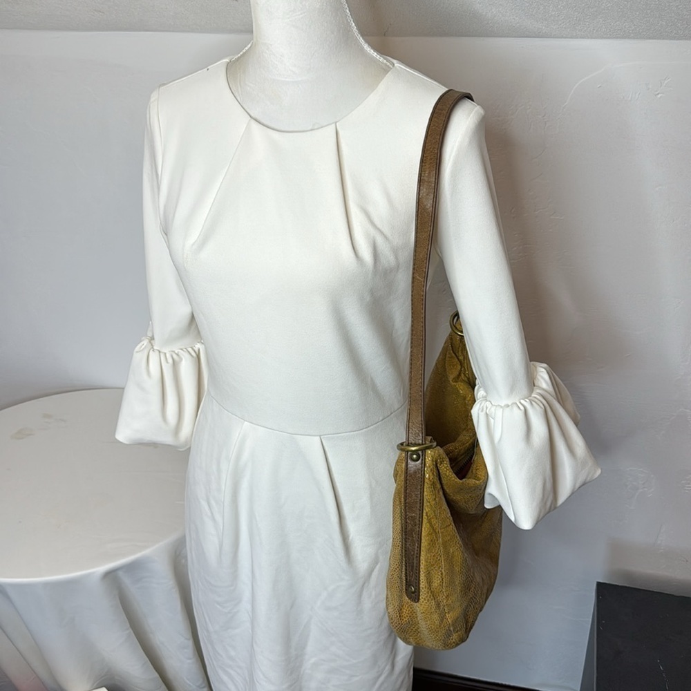 Hobo International Gold Yellow Hobo Bag Snakeskin Pattern with Leather Handle - Picture 15 of 16